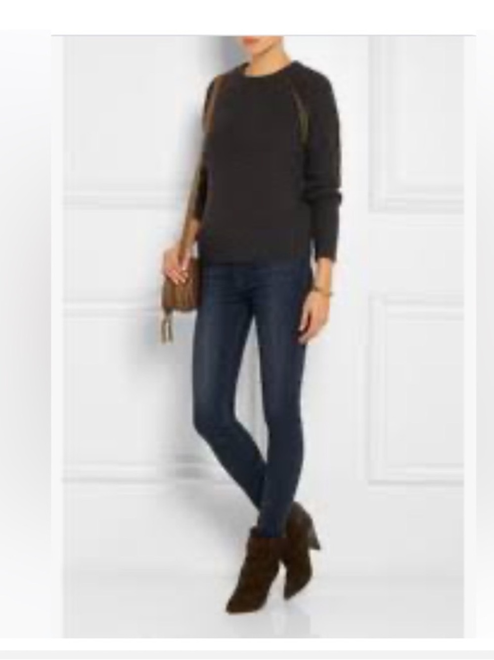 Tory Burch, 100% wool sweater, size small, charcoal, like new!